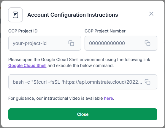 Account configuration instructions