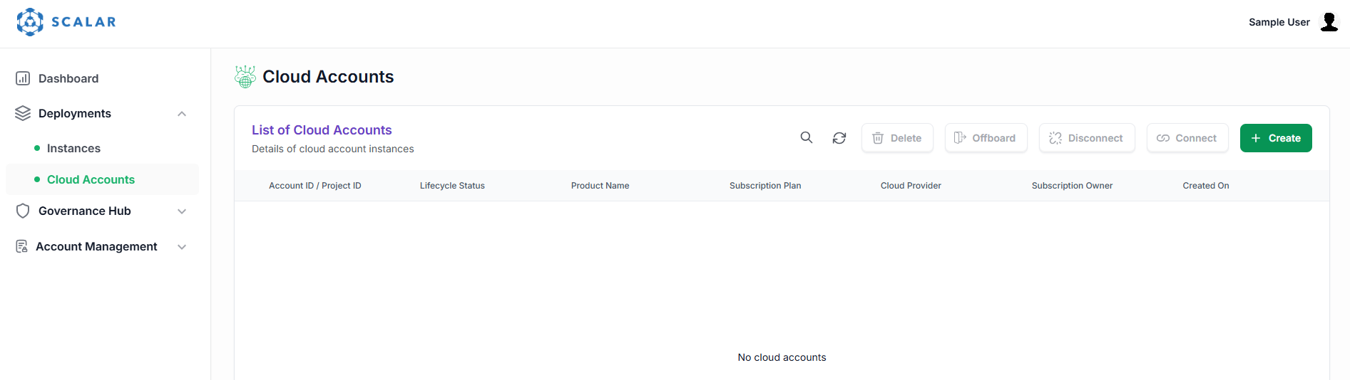 Cloud account create