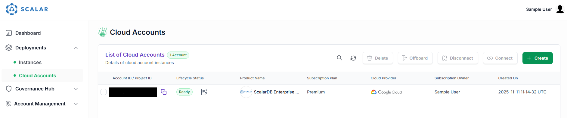 Cloud account lifecycle status ready