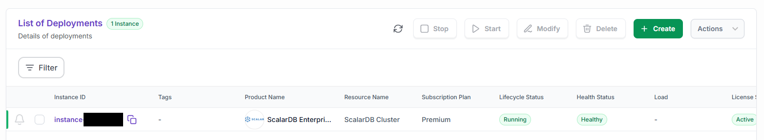 Deployed your instance