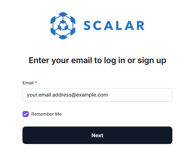 Scalar portal login