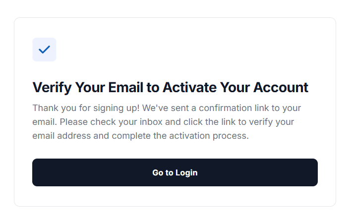 Verify email to activate